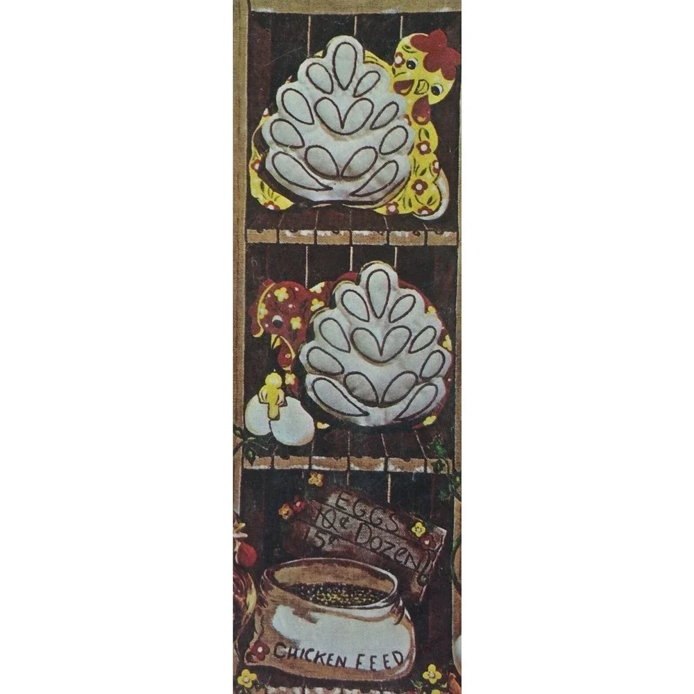 Vtg Carousel Fablique The Hens 747 Pot Holder‎ Wall Hanging Craft Kit 7.5 x 23